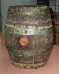 A keg from the Ann Arbor Brewing Company