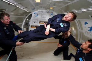 Stephen Hawking in a Zero G plane