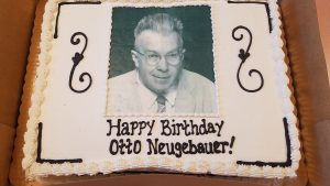 Birthday Cake with photo of Otto Neugebauer