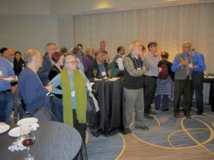 Photo from the Reviewer Reception at JMM 2019 in Baltimore. Visible: mathematicians, librarians, and publishers