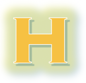 A glowing letter "H" for history