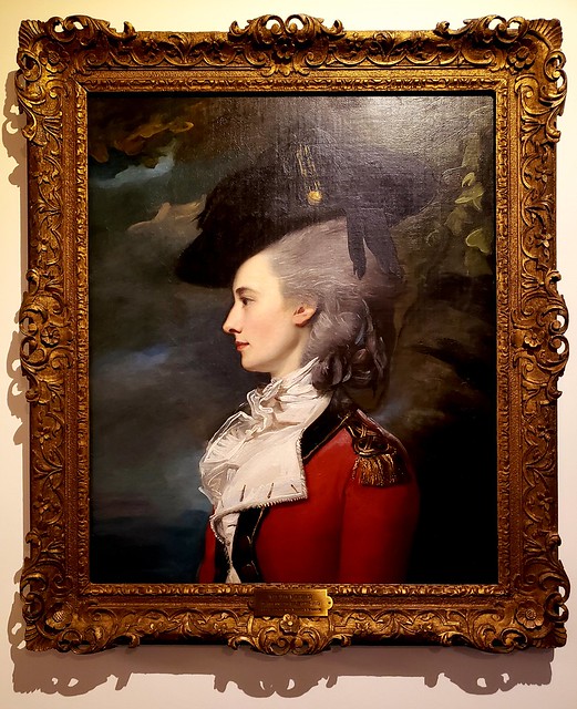 An oil-painting portrait of a woman in profile. Specifically, Mrs. John Montresor (Frances Tucker Montresor), painted by John Singleton Copley. Property of the U.S. State Department (public domain). Photograph by the author. 