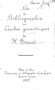 The first page of Brocard's  original 1897 Paper.  Photo Credit [ Wikimedia Commons]