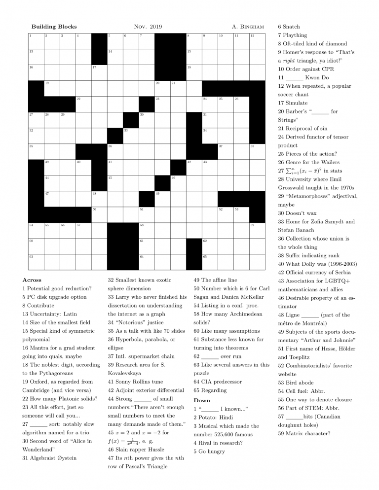 CROSSWORD! (or: Diversion as a vehicle for conversation on power and